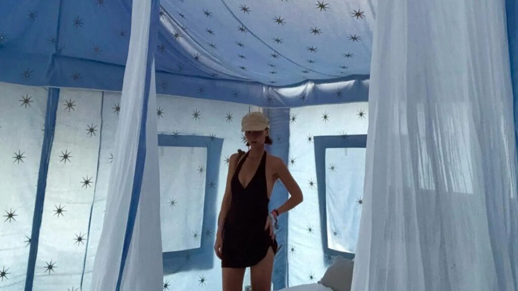 Cruz Beckham, 20, and girlfriend Jackie, 29, show off £9k Glastonbury tent after partying together at festival