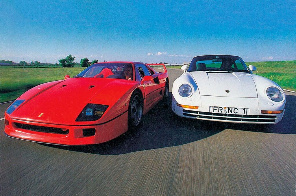 Eighties excess: Ferrari F40 meets Porsche 959