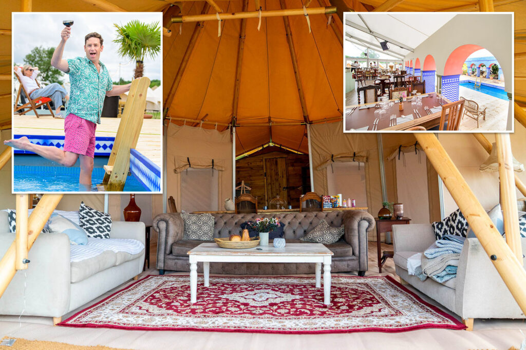 Inside Glastonbury’s poshest campsite where revellers fork out £38k for pool & cocktail bar – but there’s a catch