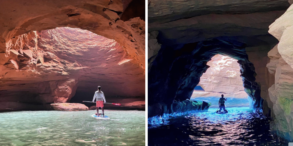 Tu peux faire du paddle board ou du kayak dans cette grotte au Québec et c’est incroyable