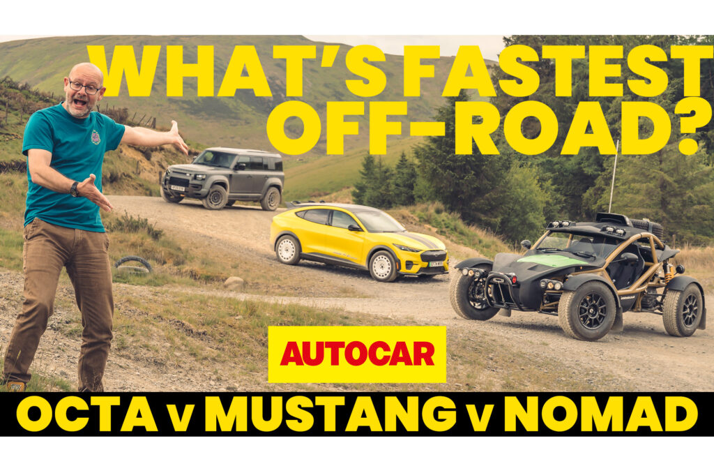 WATCH: Defender Octa v Ariel Nomad v Mustang Mach-E Rally – what's fastest off-road?
