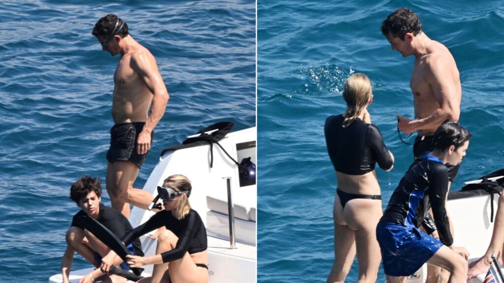Orlando Bloom Snorkels With Son and Bikini Babe